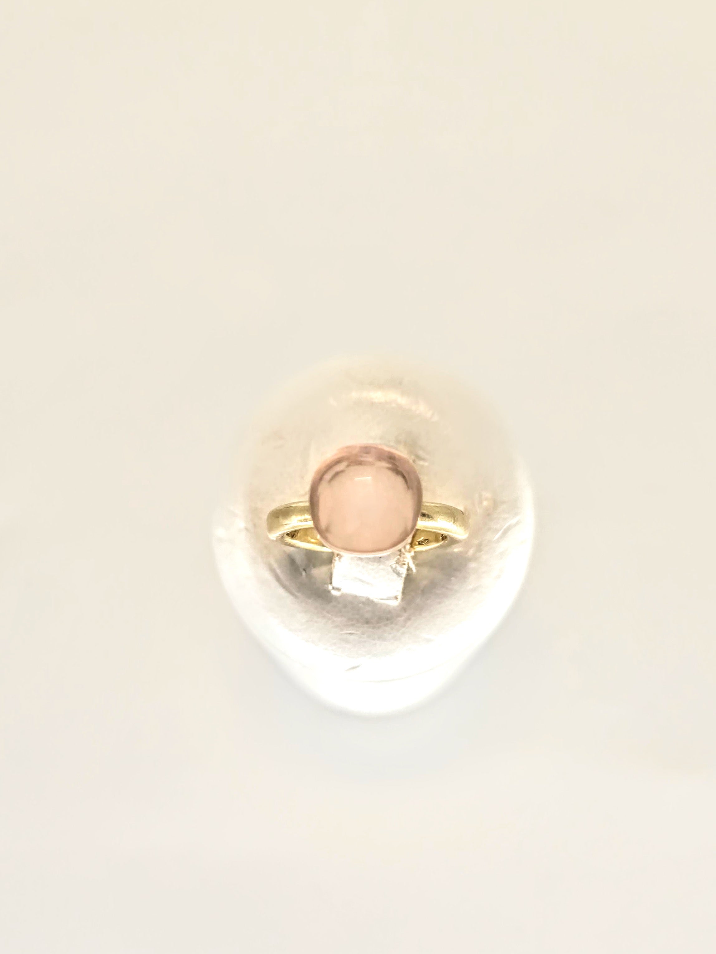 Bague dans le goût de Pomellato en or avec quartz rose