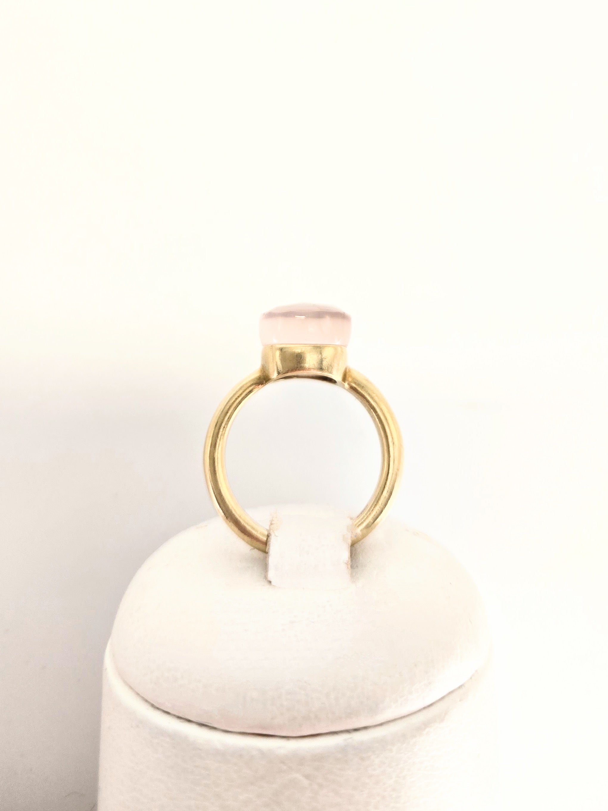 Bague dans le goût de Pomellato en or avec quartz rose
