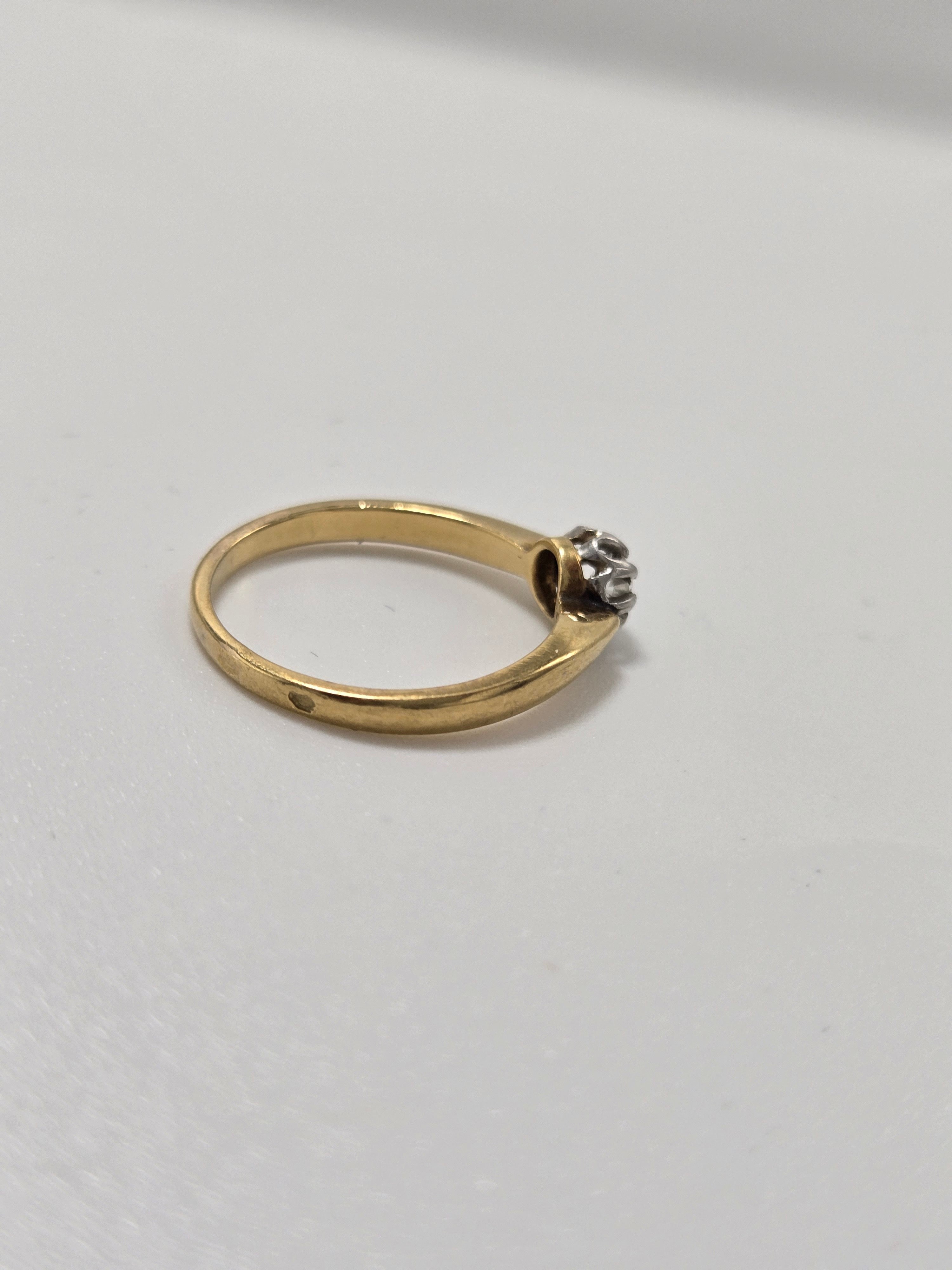 Bague en or 18k et or blanc diamant taille ancienne – bague ancienne élégante