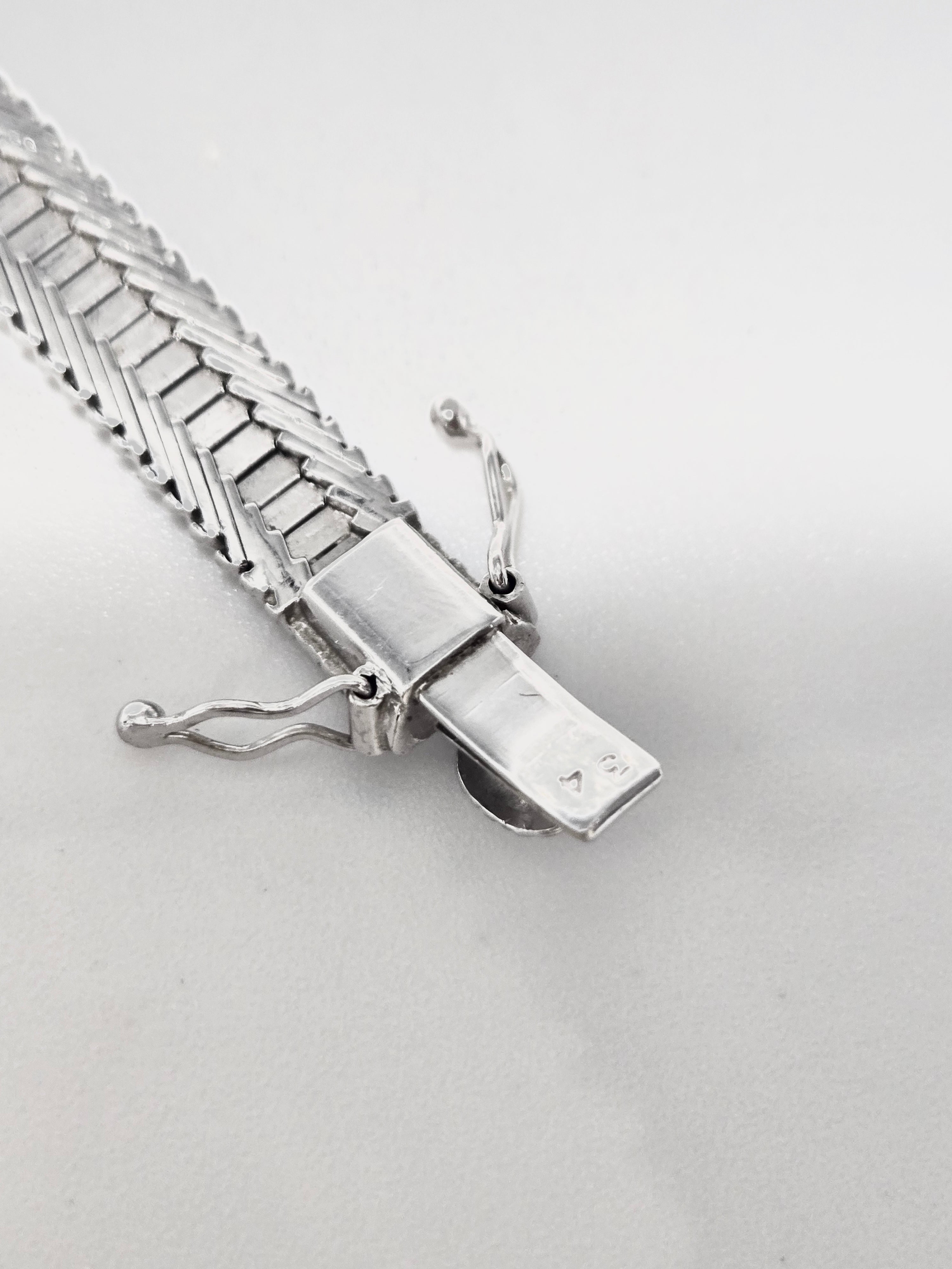 Bracelet en or blanc 750 millièmes et diamants