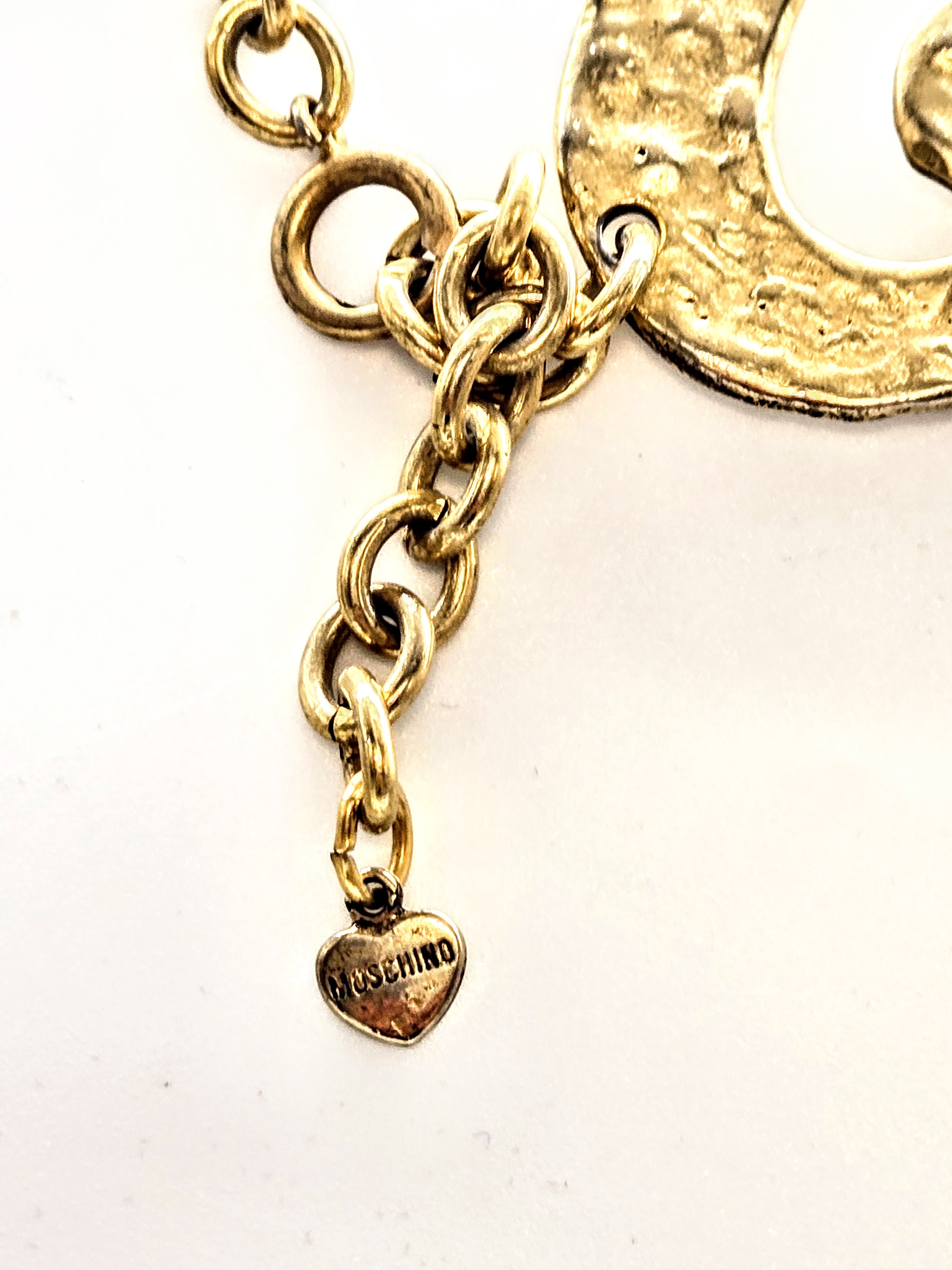 Collier Moschino plaqué or