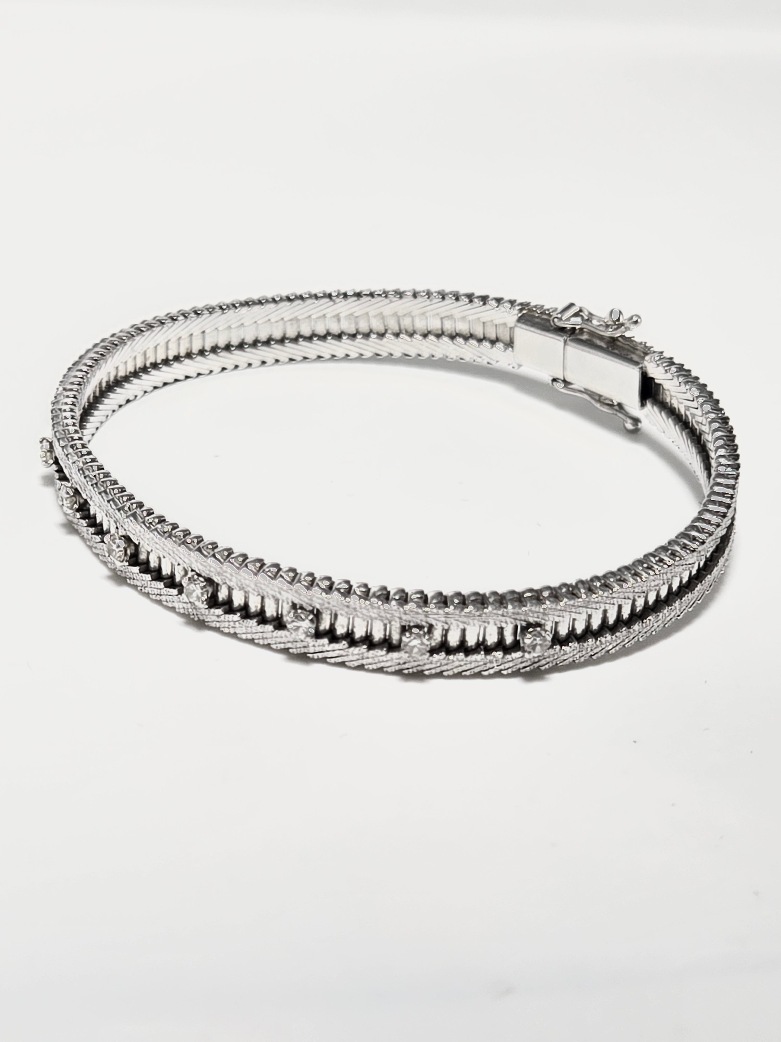 Bracelet en or blanc 750 millièmes et diamants
