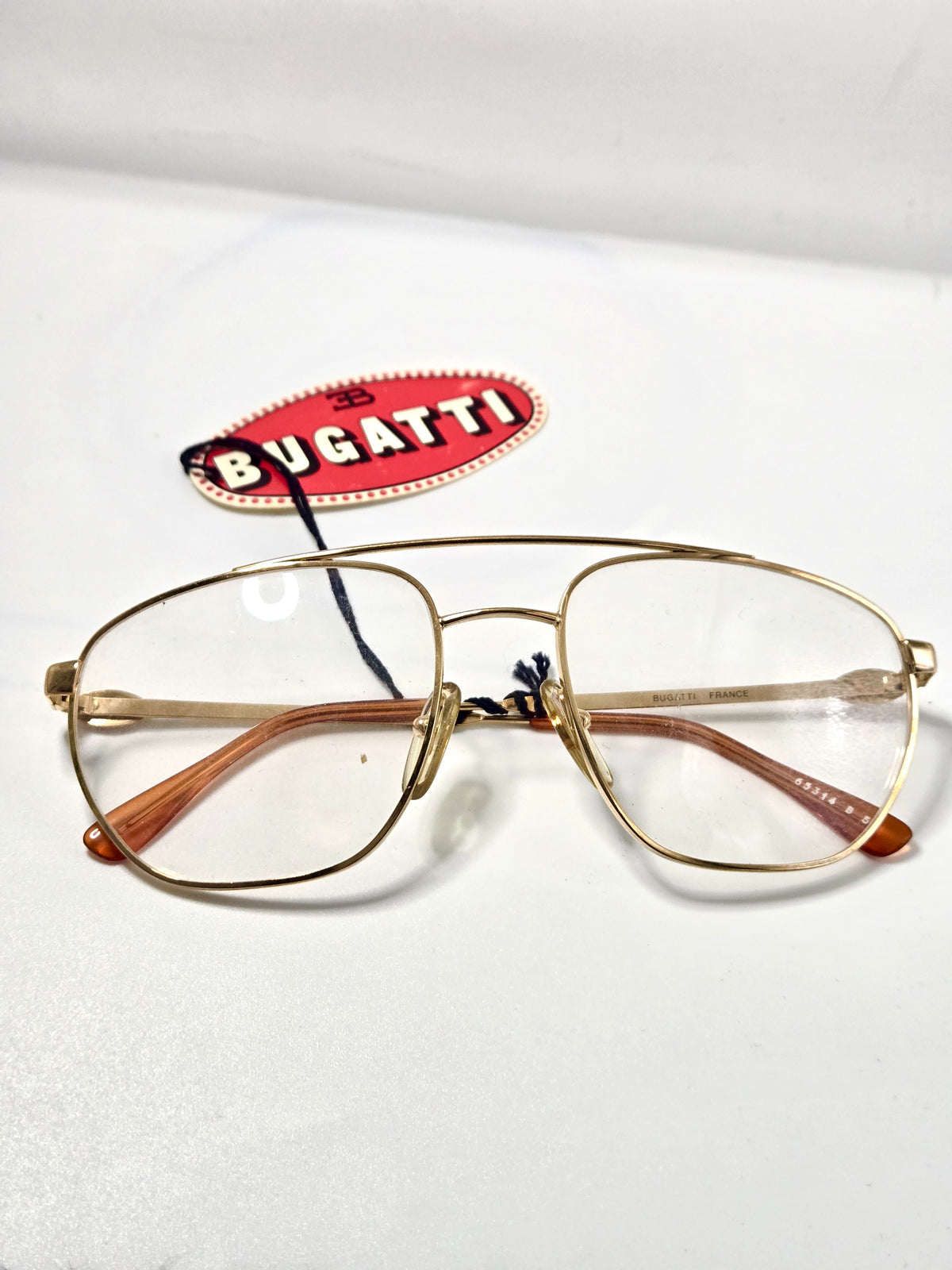 Lunettes Bugatti aviateur double pont doré – Années 1980